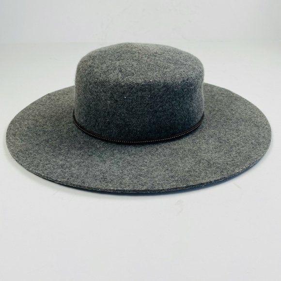 Frye Felt Santa Fe Wool Boater Hat Gray Lead - Picture 4 of 9